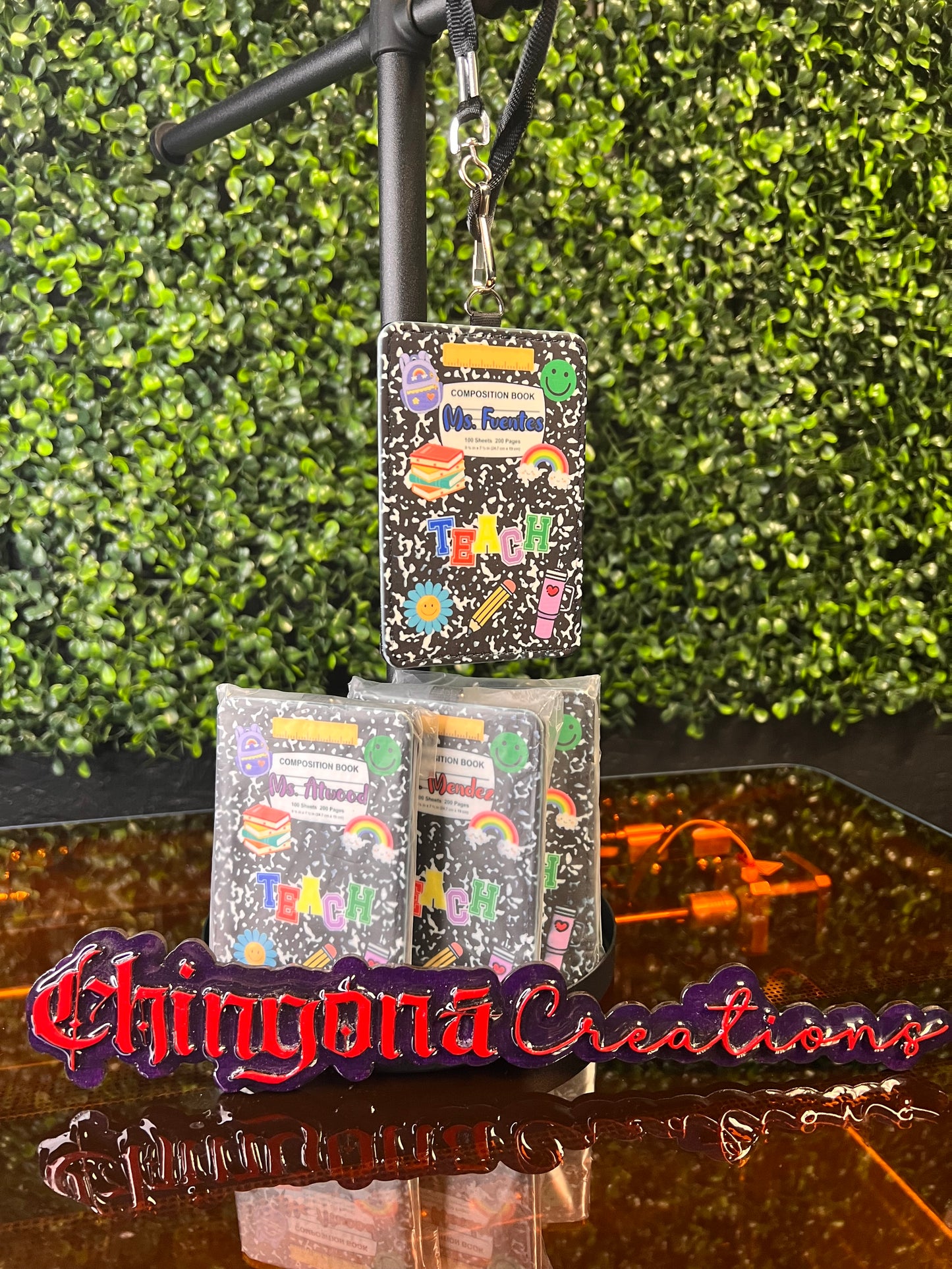 Custom Teacher ID Badge Holder w/Lanyard