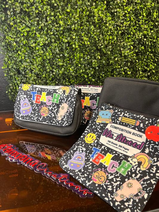 Composition Book Style Pencil Bag (Large)